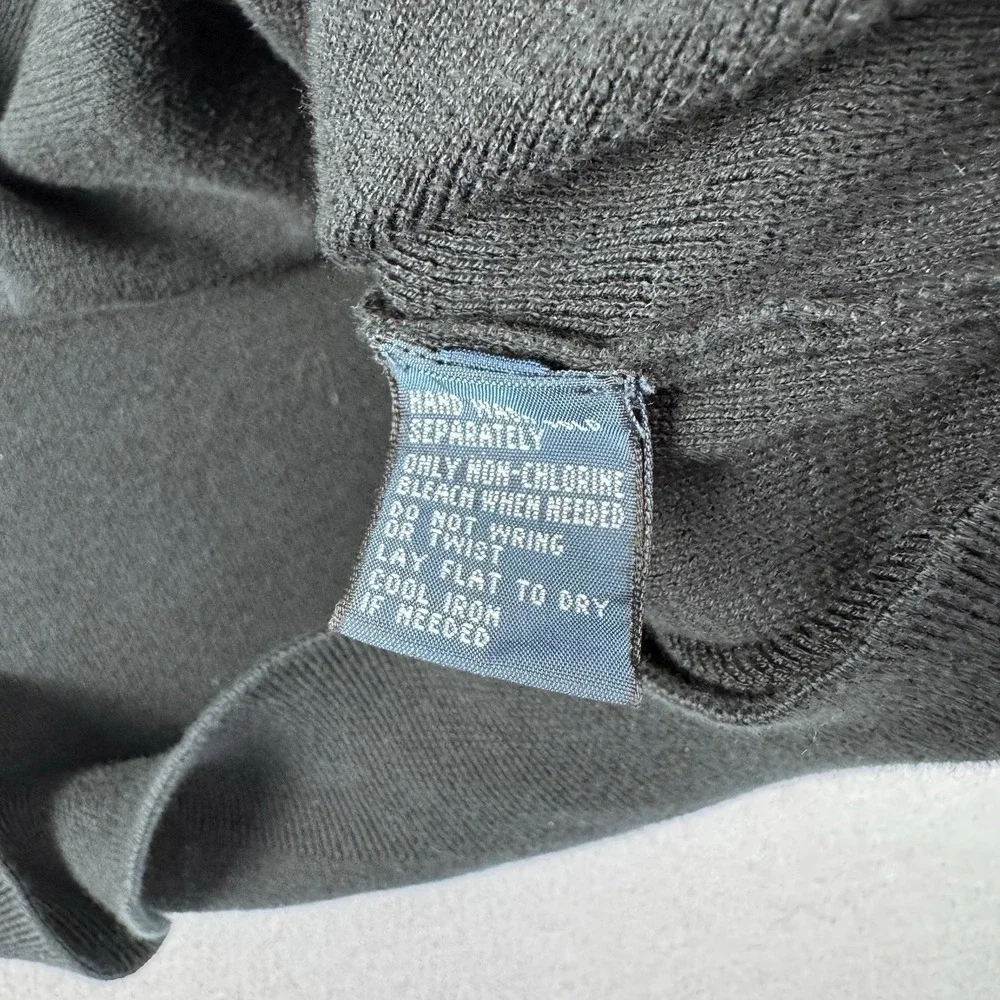 Vintage Polo Ralph Lauren Pima Cotton Sweater Men XXL Black V-Neck Pullover